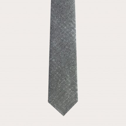 Unlined check tartans silk woll necktie grey