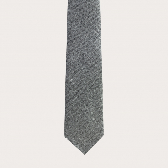 BRUCLE Unlined silk wool necktie tartan grey