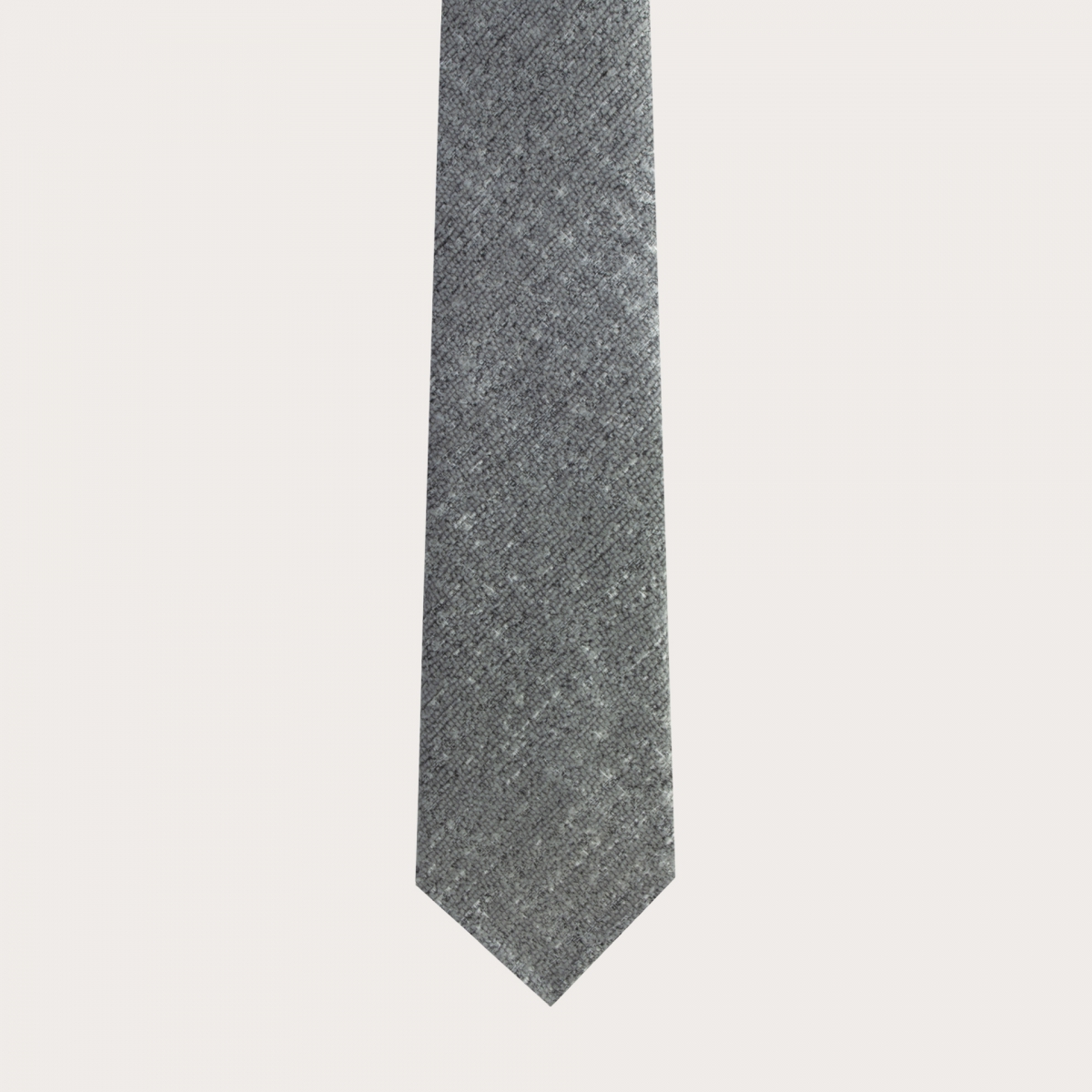 Cravate sans doublure gris en soie laine check tartans
