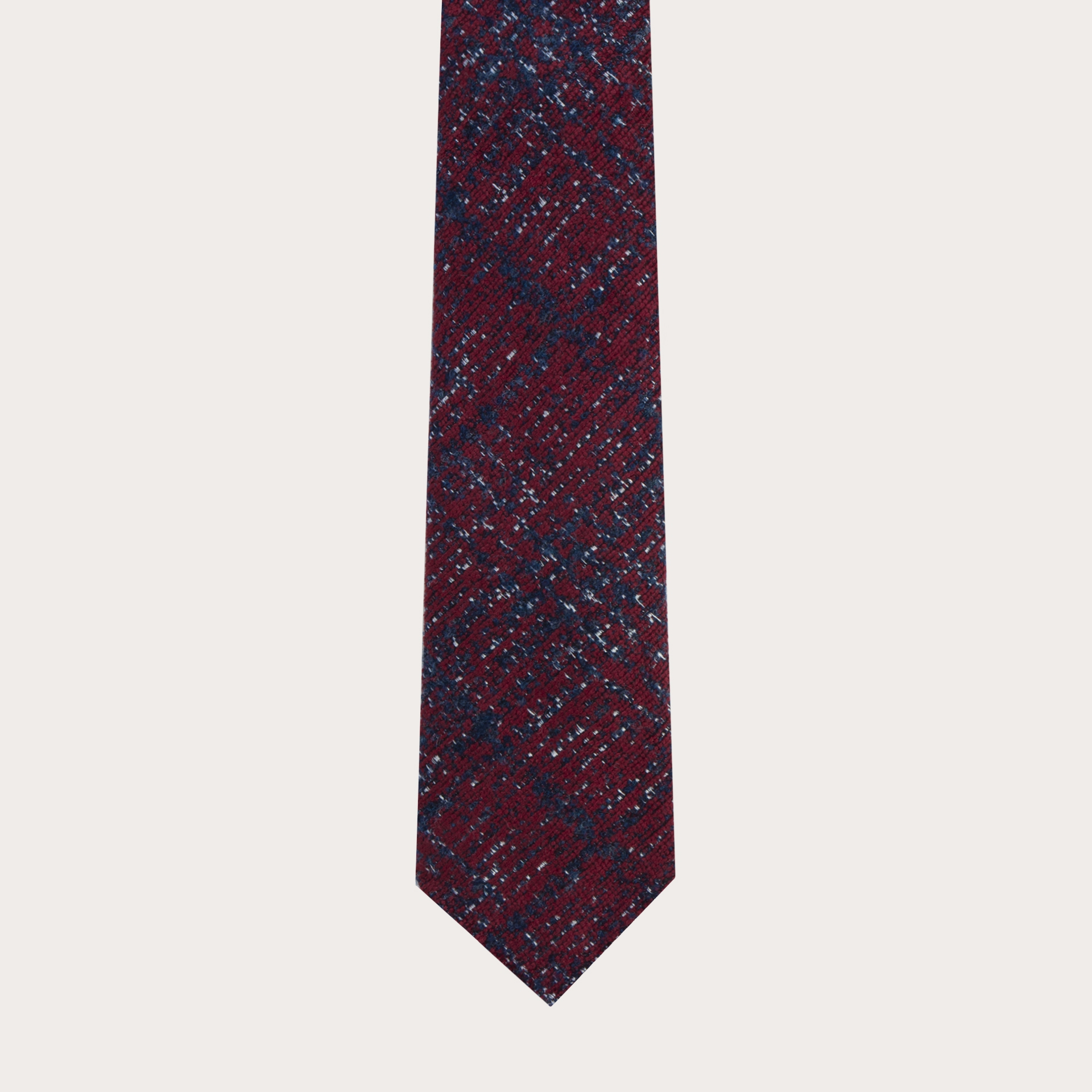 BRUCLE Unlined silk wool necktie tartan grey