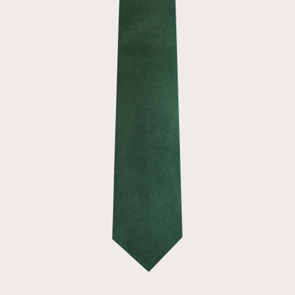 Corbata sin forro de lana virgen y cáñamo, verde