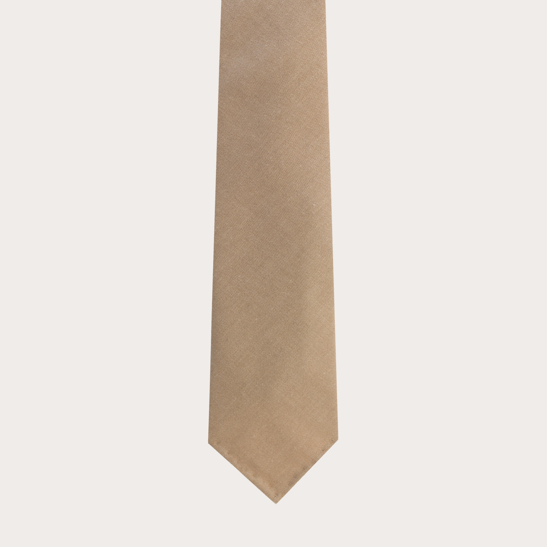 Cravatta sfoderata in lana e canapa, beige