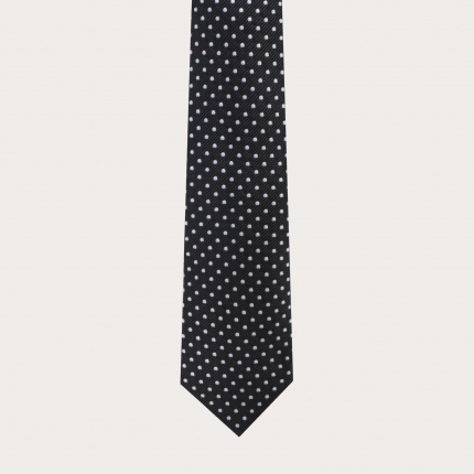 Cravatta classica nera puntaspillo in seta