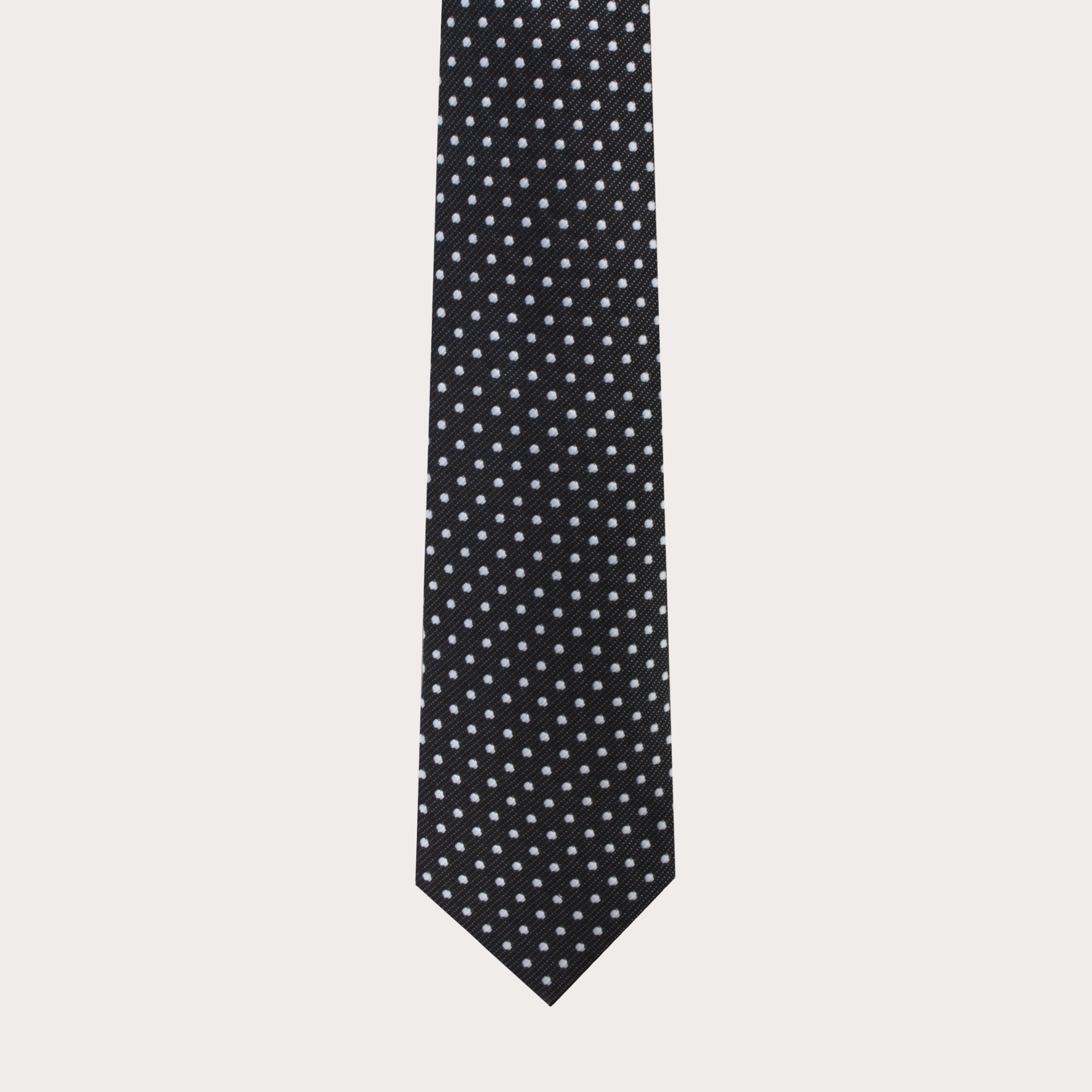 BRUCLE silk necktie made in italy pois black