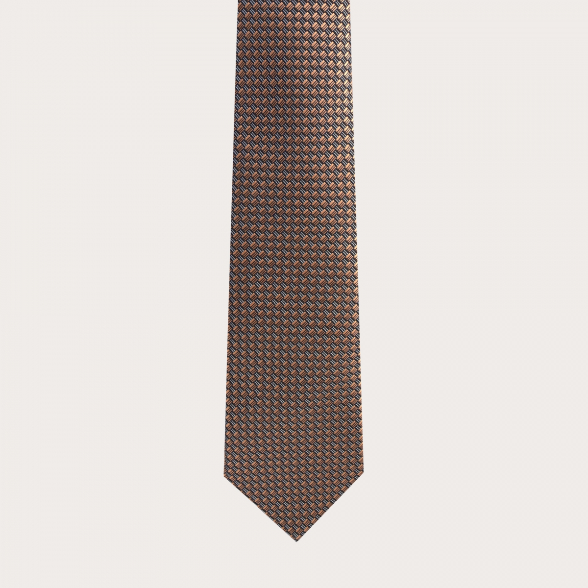 BRUCLE Elegante Krawatte aus Jacquard-Seide, bronzefarbenes Muster