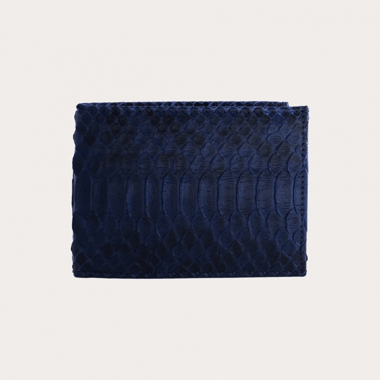 Portefeuille homme en python avec portemonnaie, bleu
