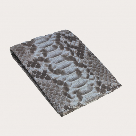 Genuine python bifold wallet with coin purse, grey