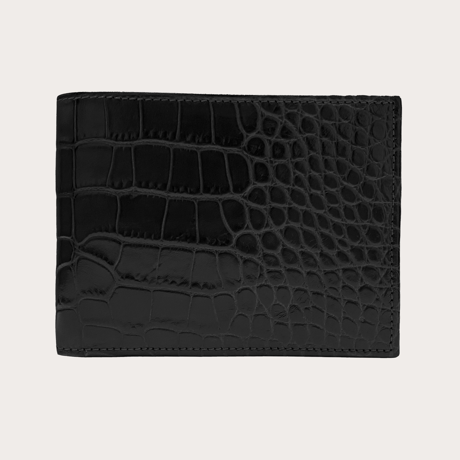 Portefeuille cuir noir effet croco élégant, accessoire raffiné et sécurisé