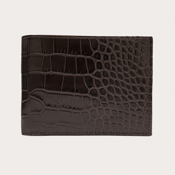 Leder brieftasche mit klappe, schwarz