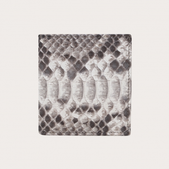 Kompakte python leder brieftasche, rock weiß