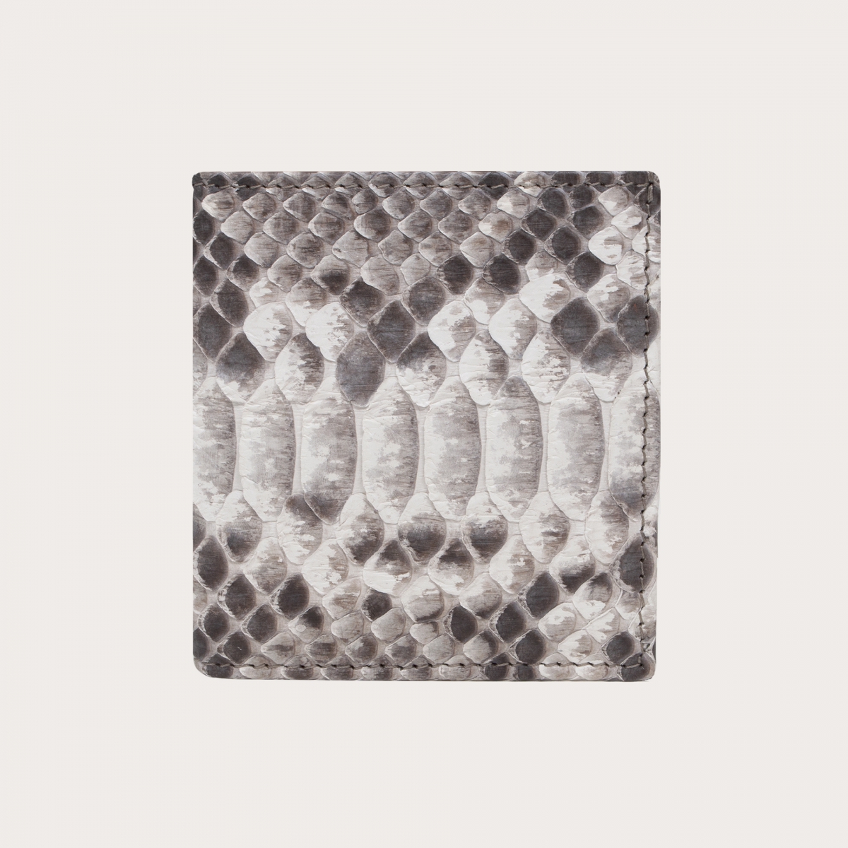 Kompakte python leder brieftasche, rock weiß
