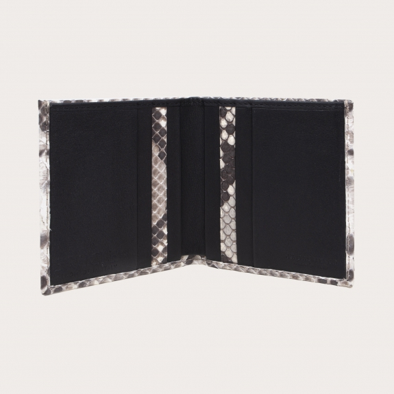 Kompakte python leder brieftasche, rock weiß