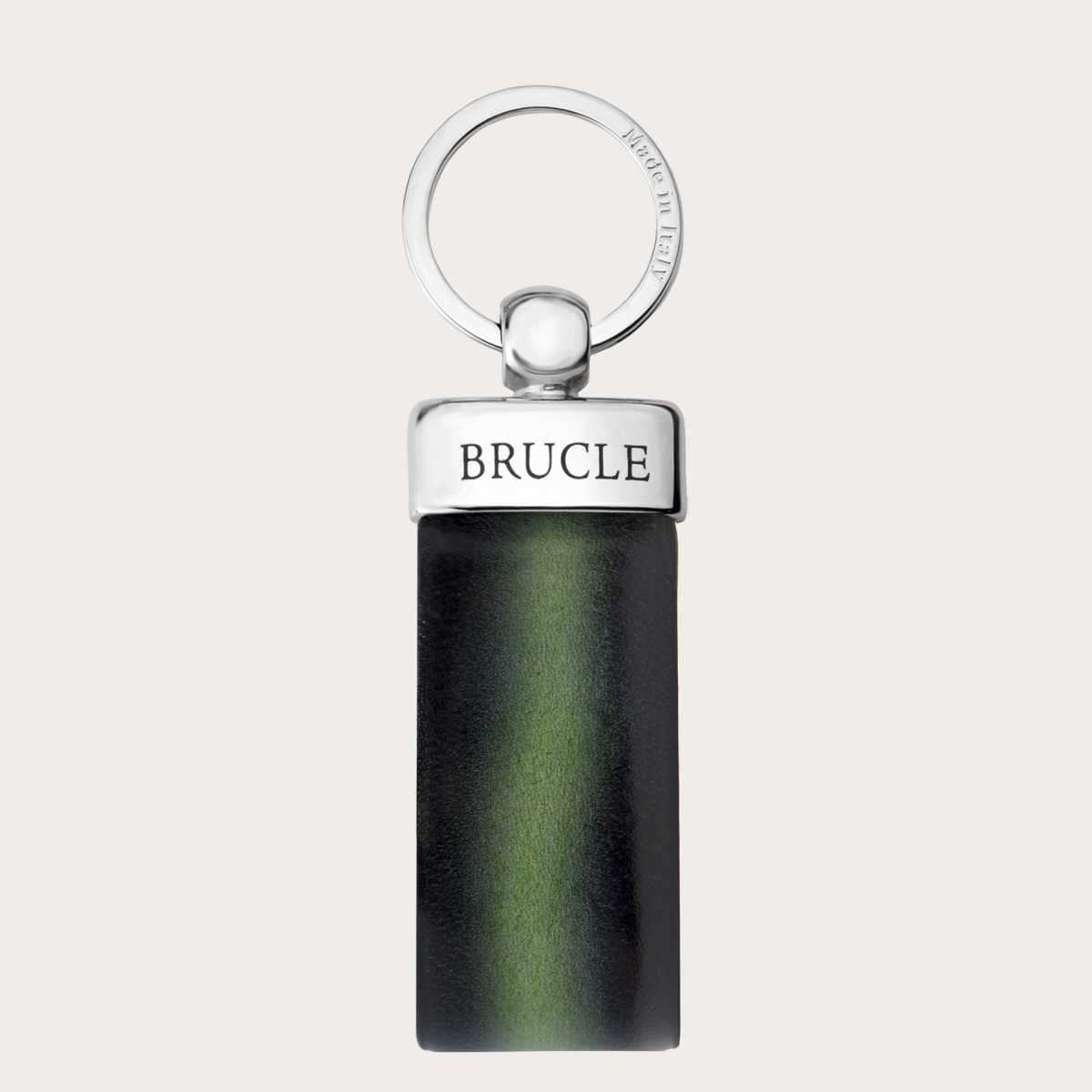 green keychan hand buffered leather