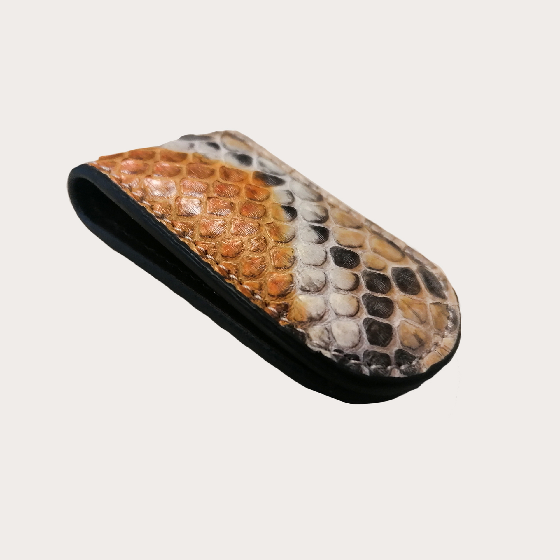 Pinces à billets multicolore en cuir python