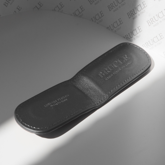 Pince à billets en peau de python véritable, dusty blue