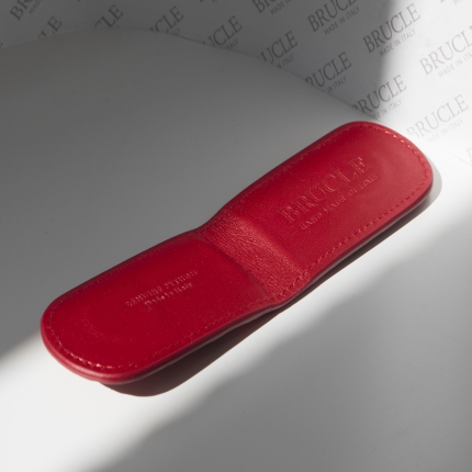 Magnetische Geldklammer aus Pythonleder, rot