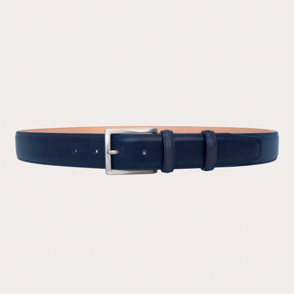 Genuine " handbuffered leather belt, dark brown
