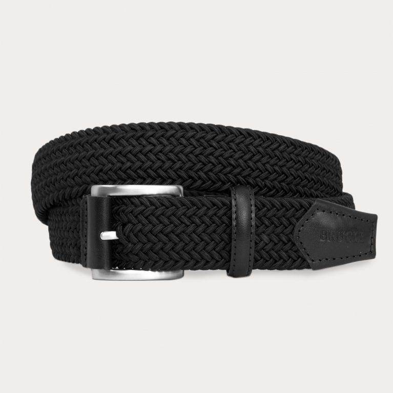 Black elastic braided belt