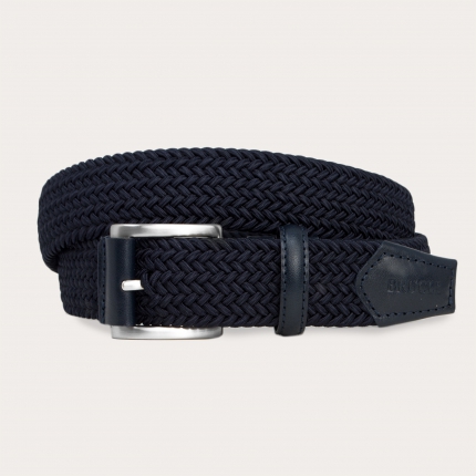 Blue elastic braided belt