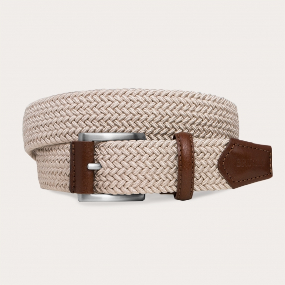 BRUCLE Braided elastic beige belt