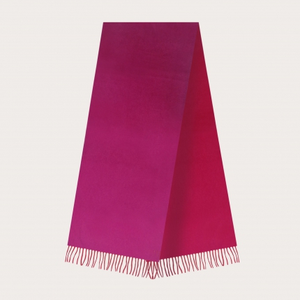 Warm cashmere scarf with fringes, magenta and crimson Color-Red Size-Unica Materials-Cachemire