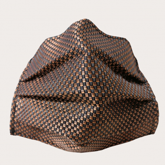 BRUCLE StyleMask Mascarilla con filtro de seda, patrón bronce