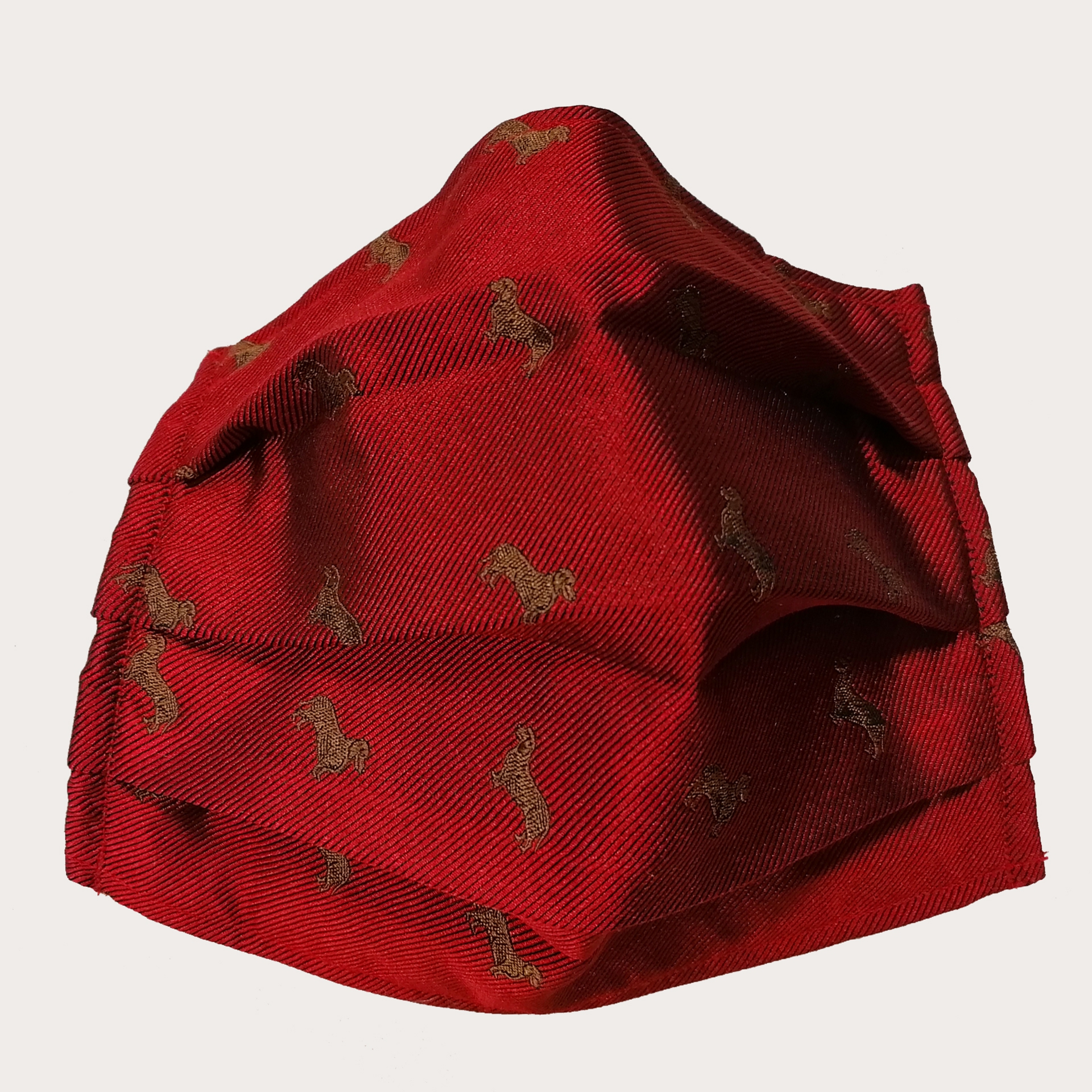 StyleMask Silk filter face mask, red dachshunds pattern