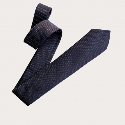 Luminous necktie in silk and lurex, blue pattern