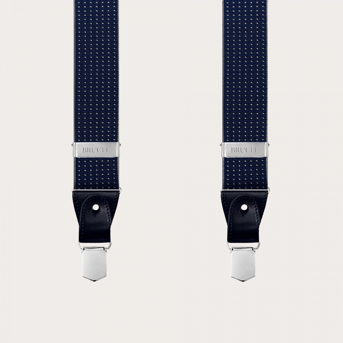 Braces suspenders Blue dot silver clips