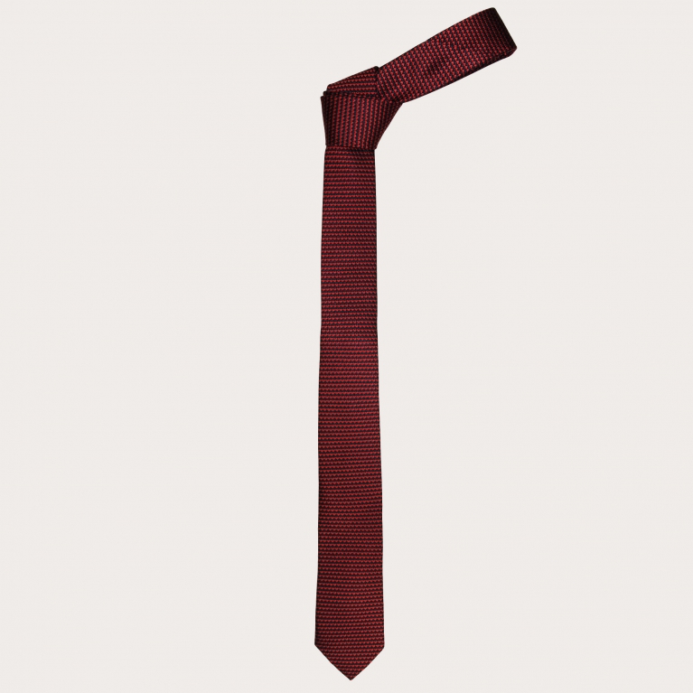 Cravatta fantasia cuoricini sottile, rosso