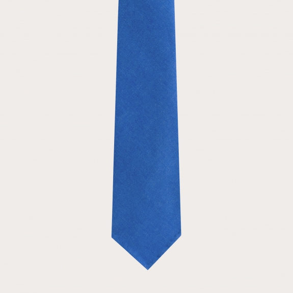Cravatta sfoderata in lana e canapa, blu royal