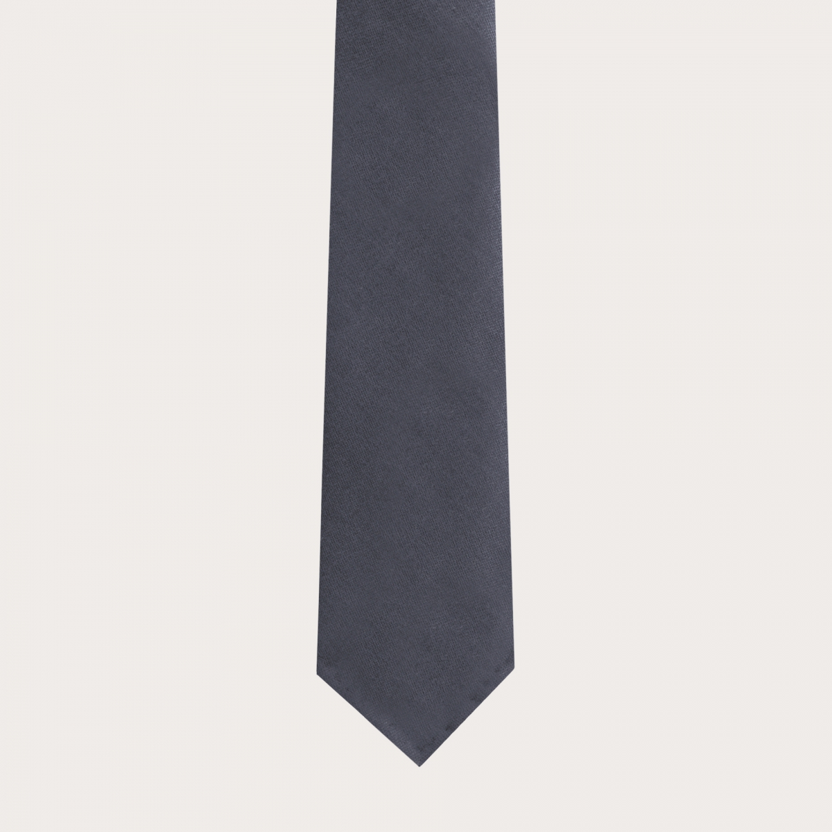 Corbata sin forro en lana virgen y cáñamo, gris oscuro