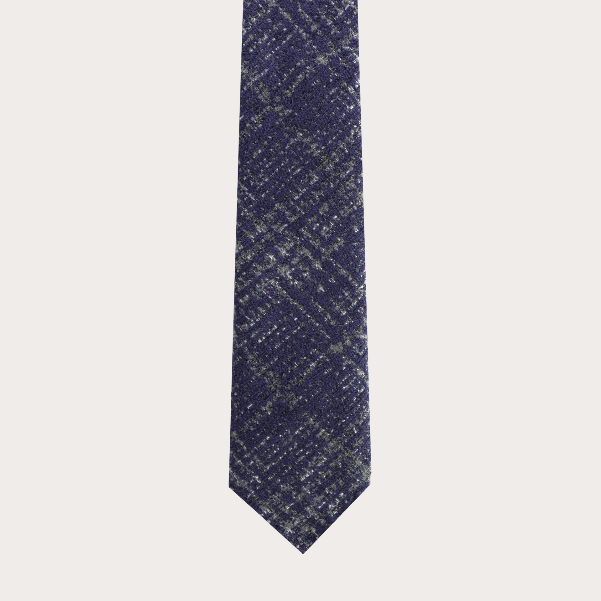 Cravate sans doublurerouge et noire en soie laine check tartans