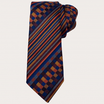 Cravatta in seta ricamata multicolore