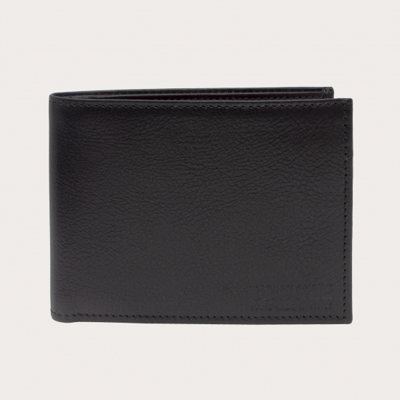 Brucle Men's bifold leather wallet with coin purse, black