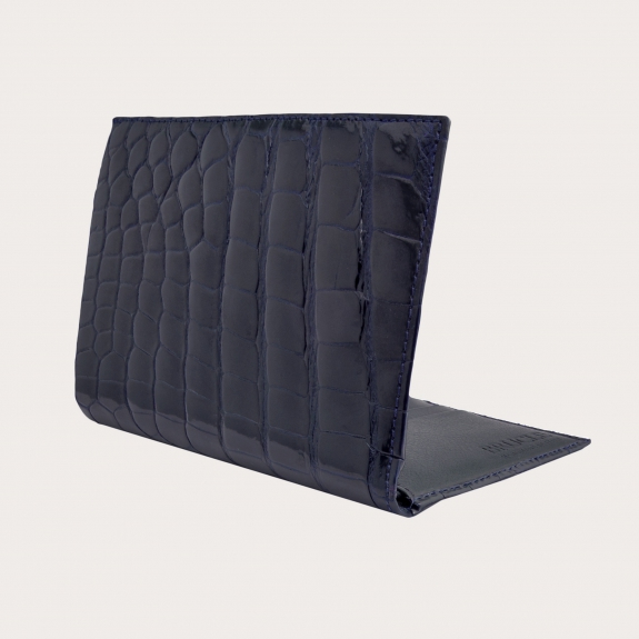 Brucle crocodile vertical wallet blue