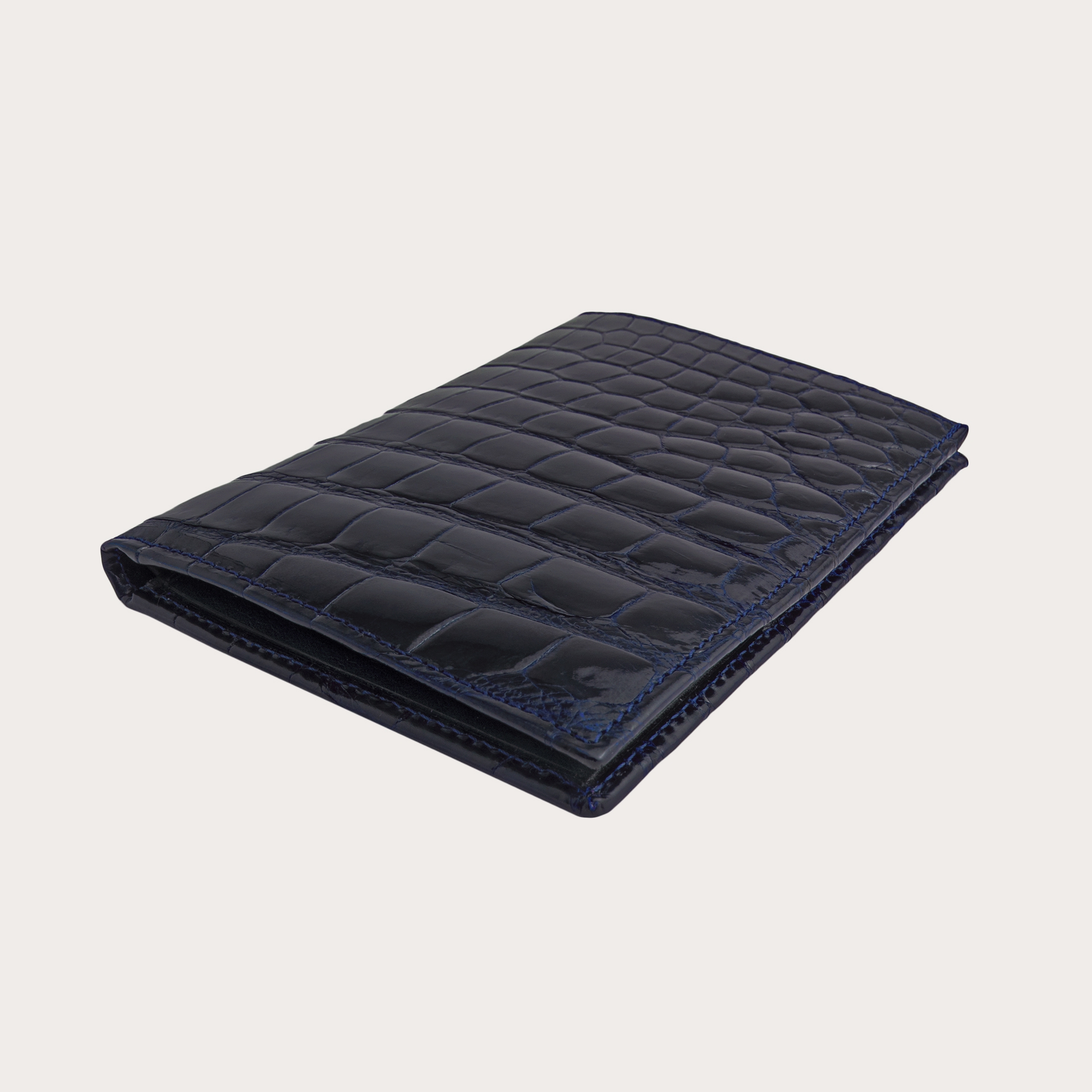 Brucle crocodile vertical wallet blue