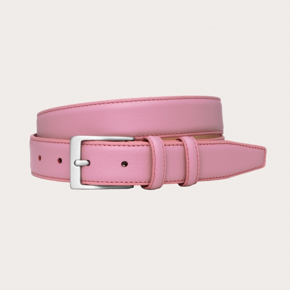 Tumbled nickel free leather belt, lilac