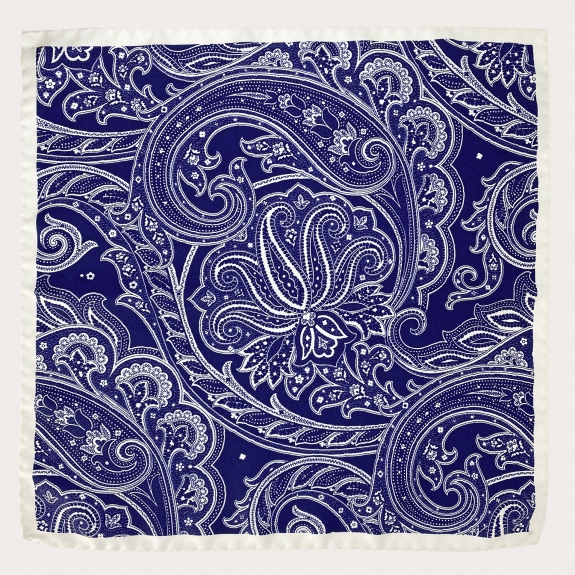 Einstecktücher aus Seide blaue paisley