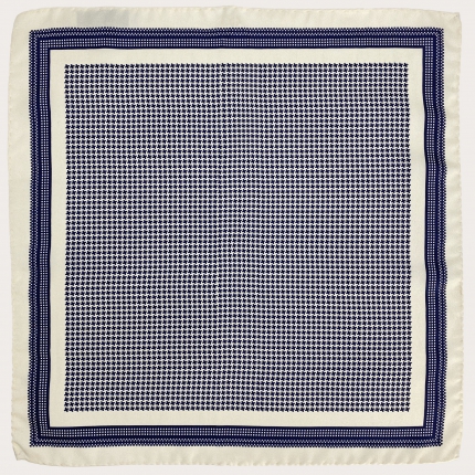 Pocket square printed silk blue