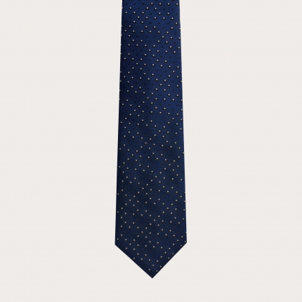 Corbata seda azul puntos de polca