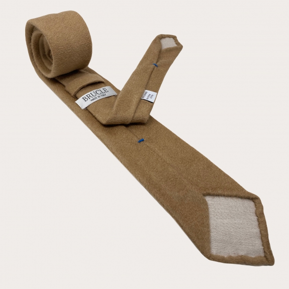 Unlined cashmere and cotton tie, beige