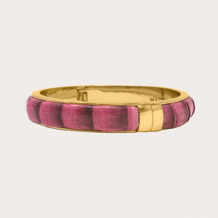 Bracelet femme en cuir de python, rose