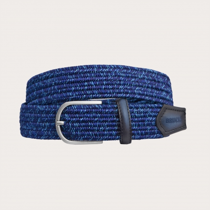 Braided elastic blue melange belt