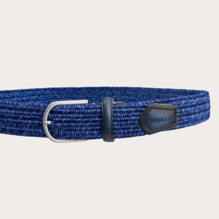 Cintura intrecciata elastica blu melange