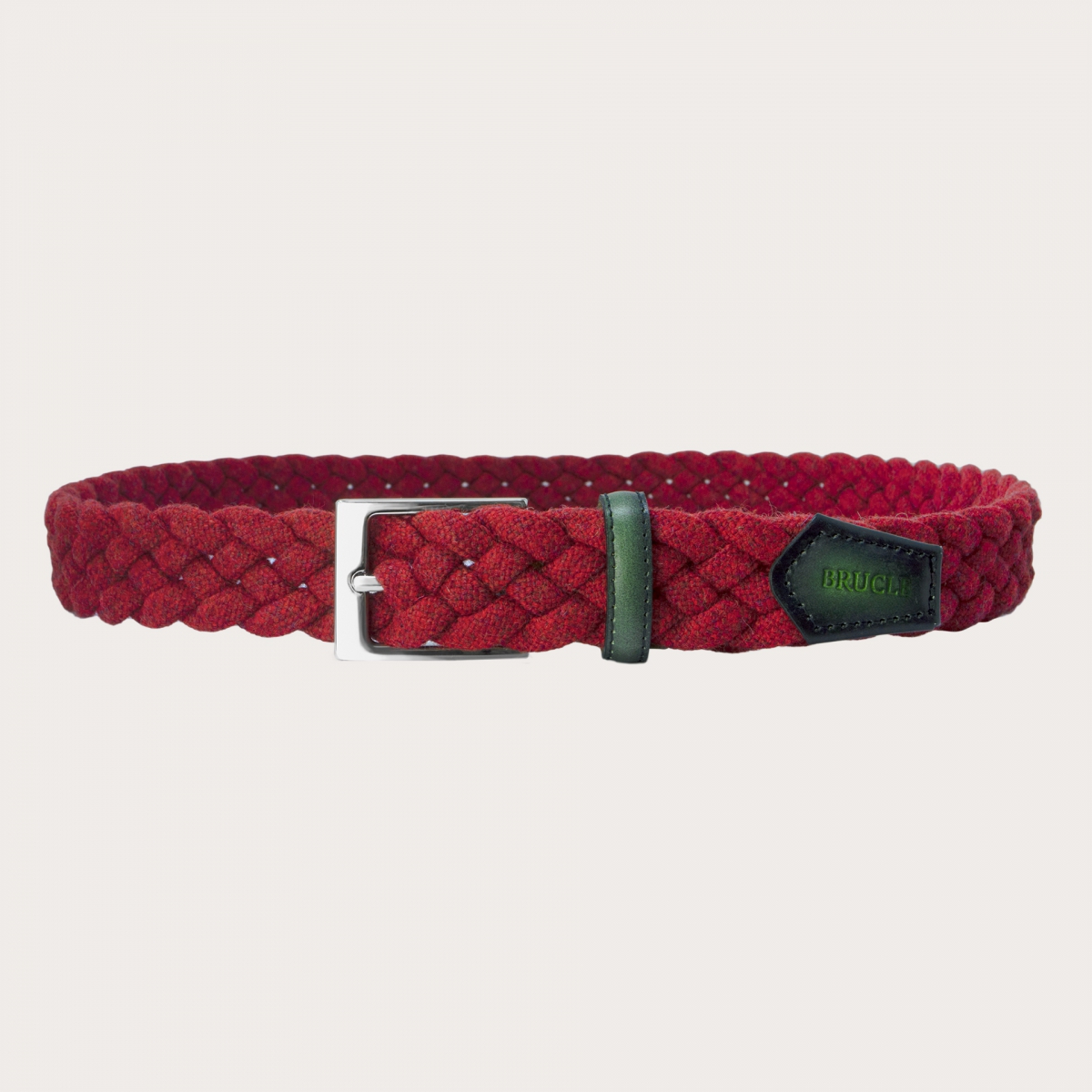 brucle braided elastic belt red 