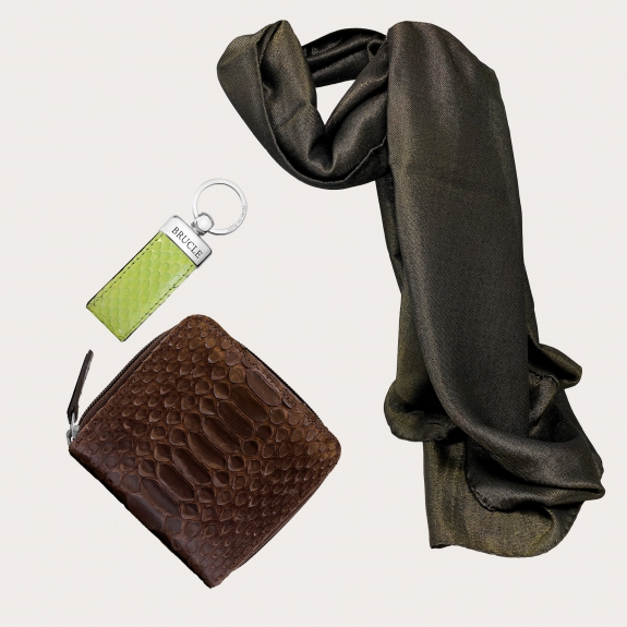 "Chic Christmas" set, silk scarf, wallet and key ring