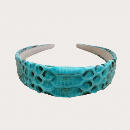 Handgepuffertes Python-Stirnband, türkis