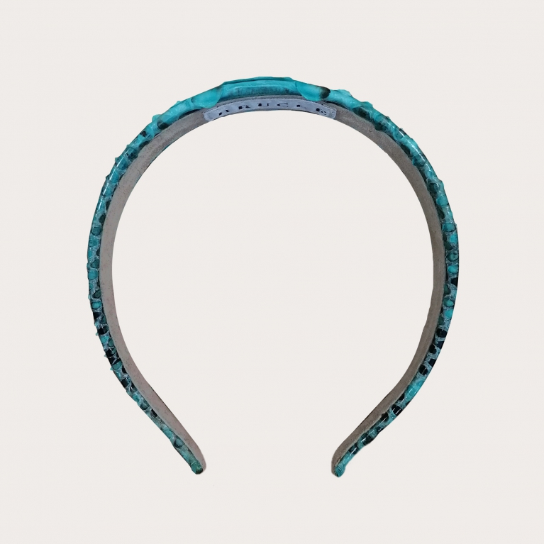Handgepuffertes Python-Stirnband, türkis
