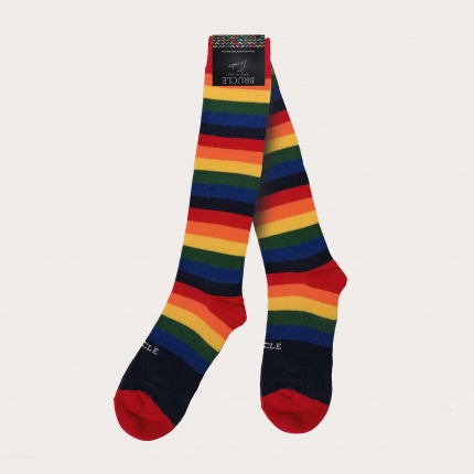 BRUCLE Set de Noël "Rainbow Special", set de trois paires de chaussettes d'hiver à motifs arc-en-ciel